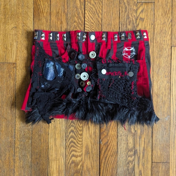 Dolls Kill x Emily the Strange DIY Upcycle Mall Goth Alt Emo Y2k Style Mini Skir - Picture 1 of 8
